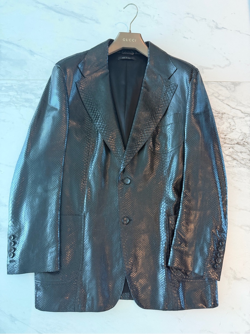 Authentic Vintage Gucci Natural Python Leather Blazer